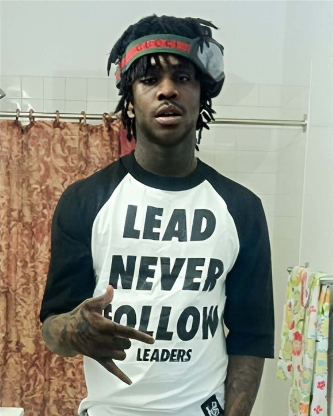 Chief Keef in LDRS three-quarter sleeve shirt