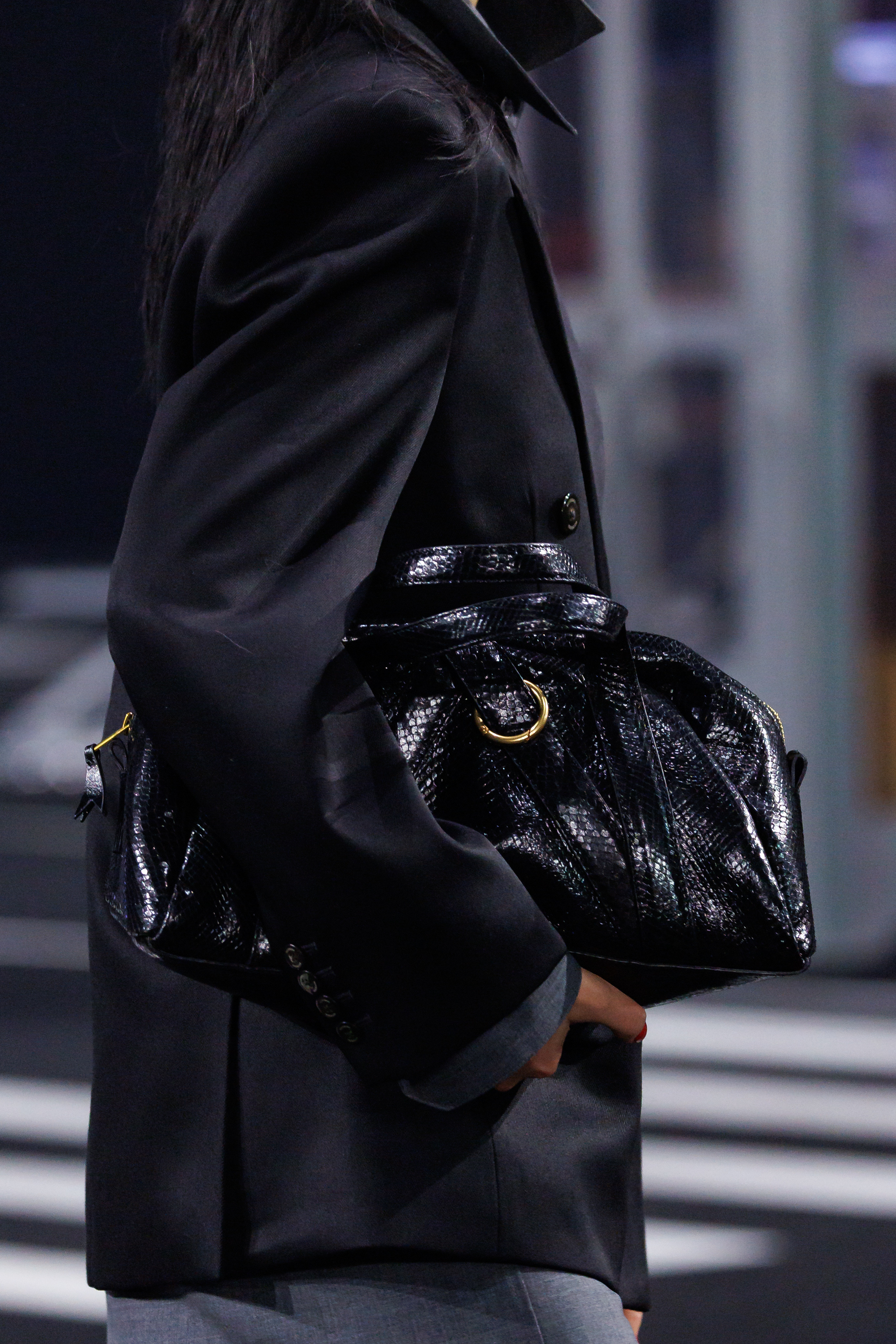 Accesssories from Willy Chavarria Fall/Winter 2026 included exotic leather bags, loafers, heels, and a range of new Adidas sneakers.