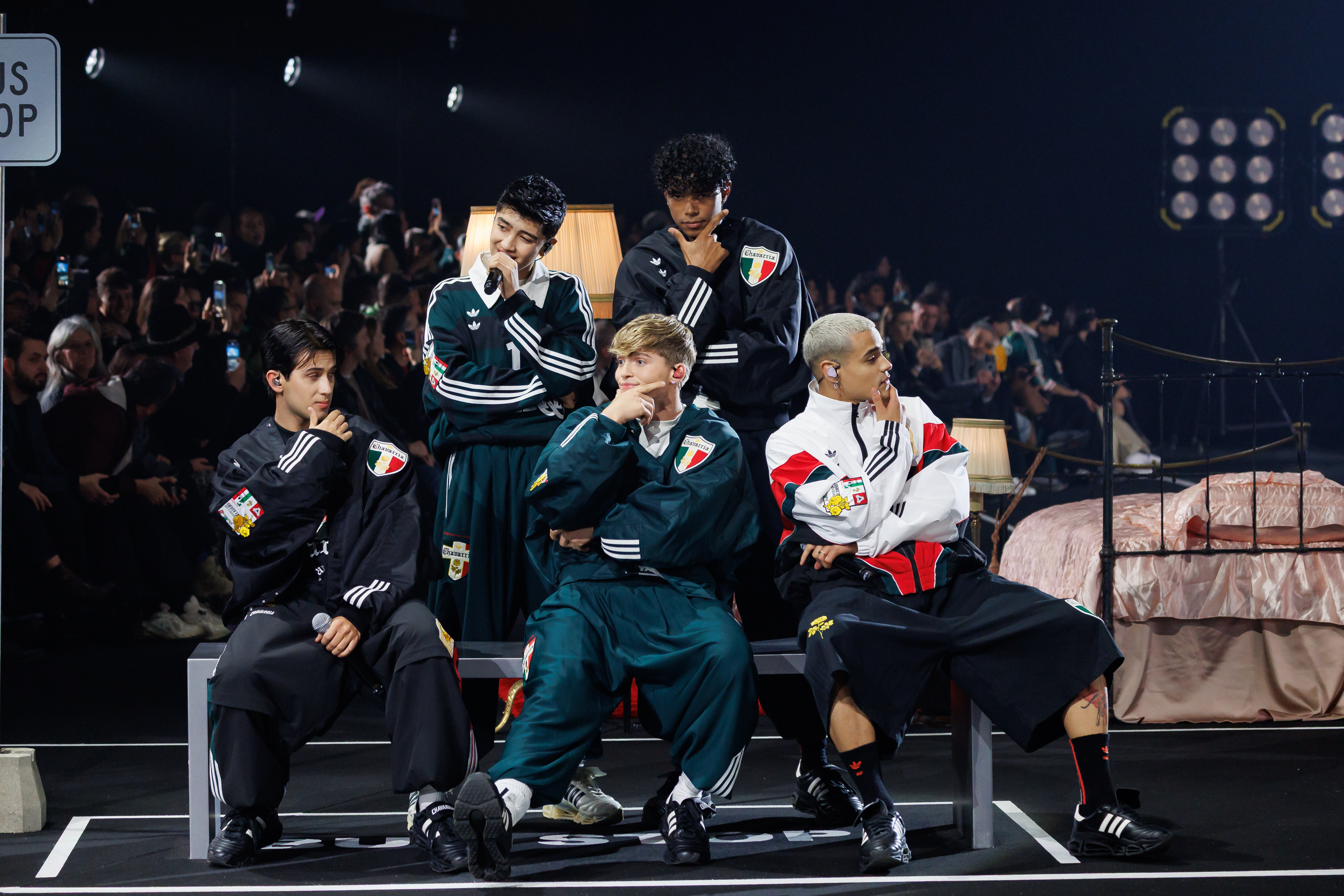 Mexican boy band Santos Bravos was among the many live music acts that were part of the Willy Chavarria Fall/Winter 2026 show in Paris.